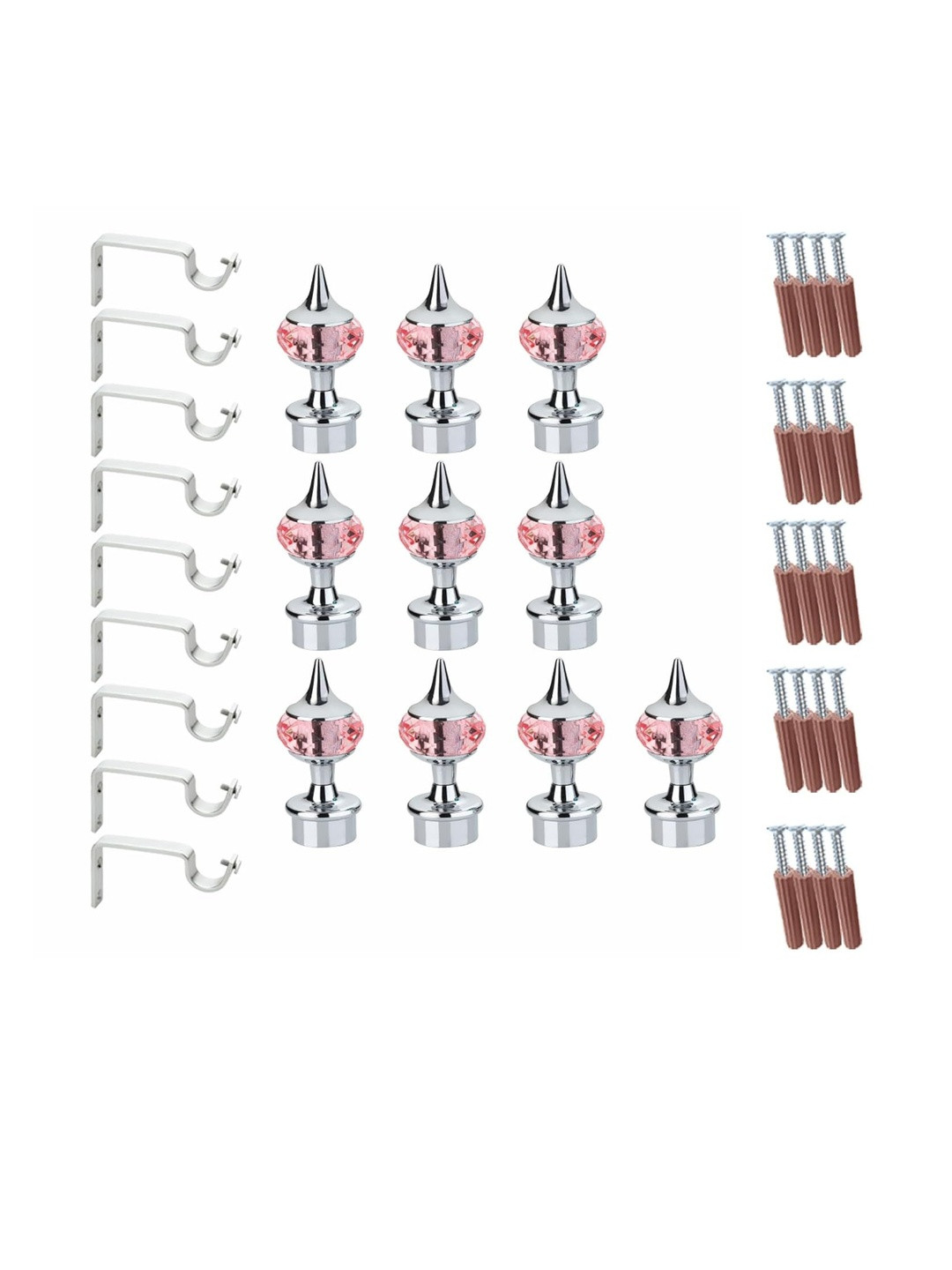 GLOXY Metal Stainless Steel  Glossy Finish Curtain Rods and Brackets