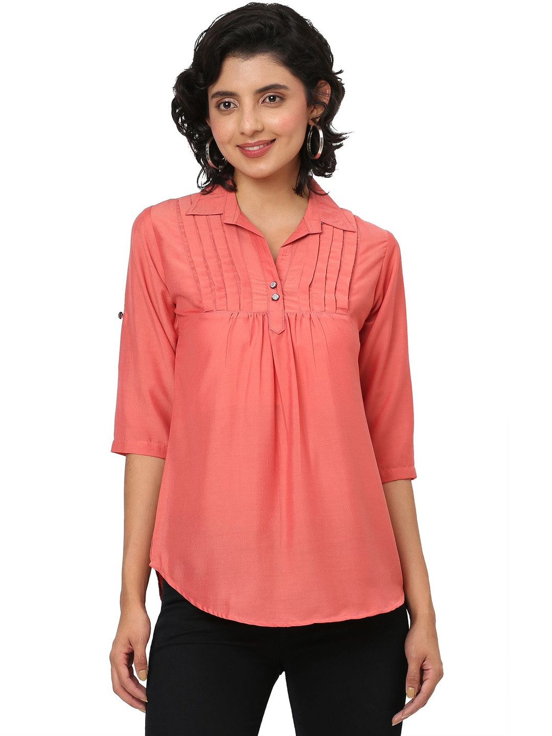 G0-4 IT Women Roll-Up Sleeves Top
