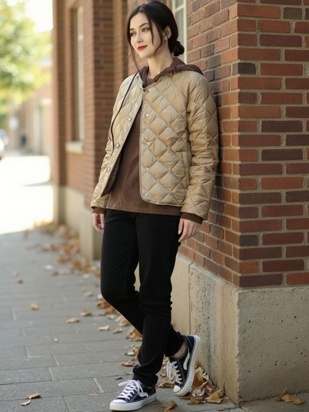 HERE&NOW Women Diamond Design Puffer Jacket