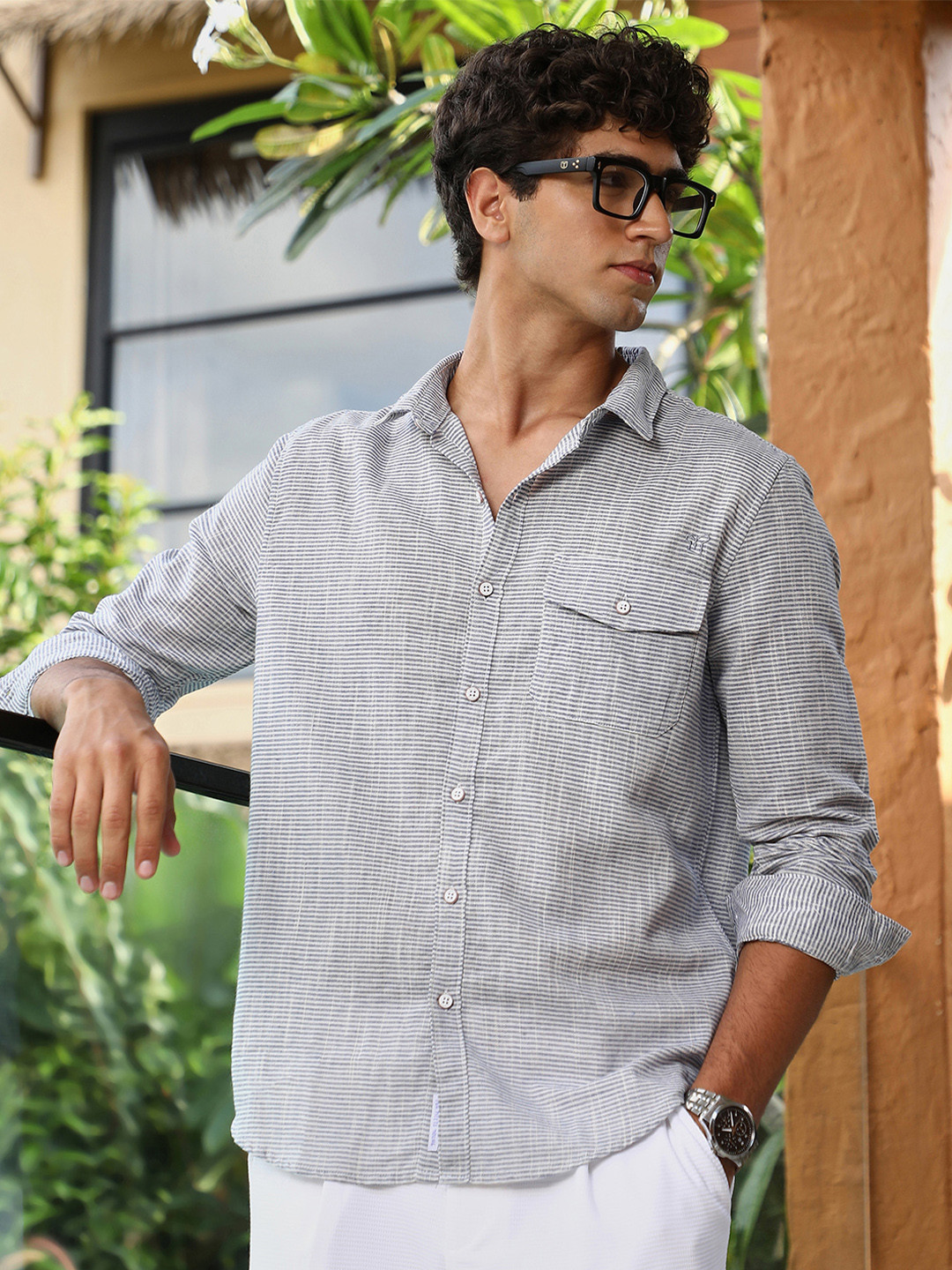 Campus Sutra Multi Stripes Striped Comfort Casual Shirt