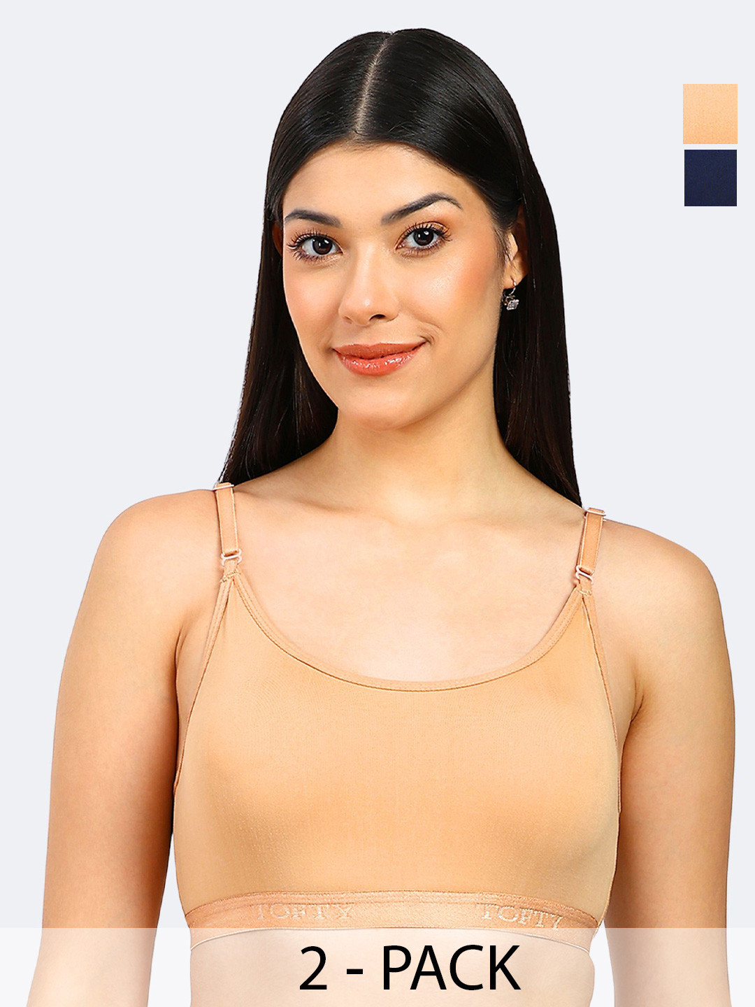 TOFTY Pack Of 2 Non Padded Non-Wired Full Coverage Bra