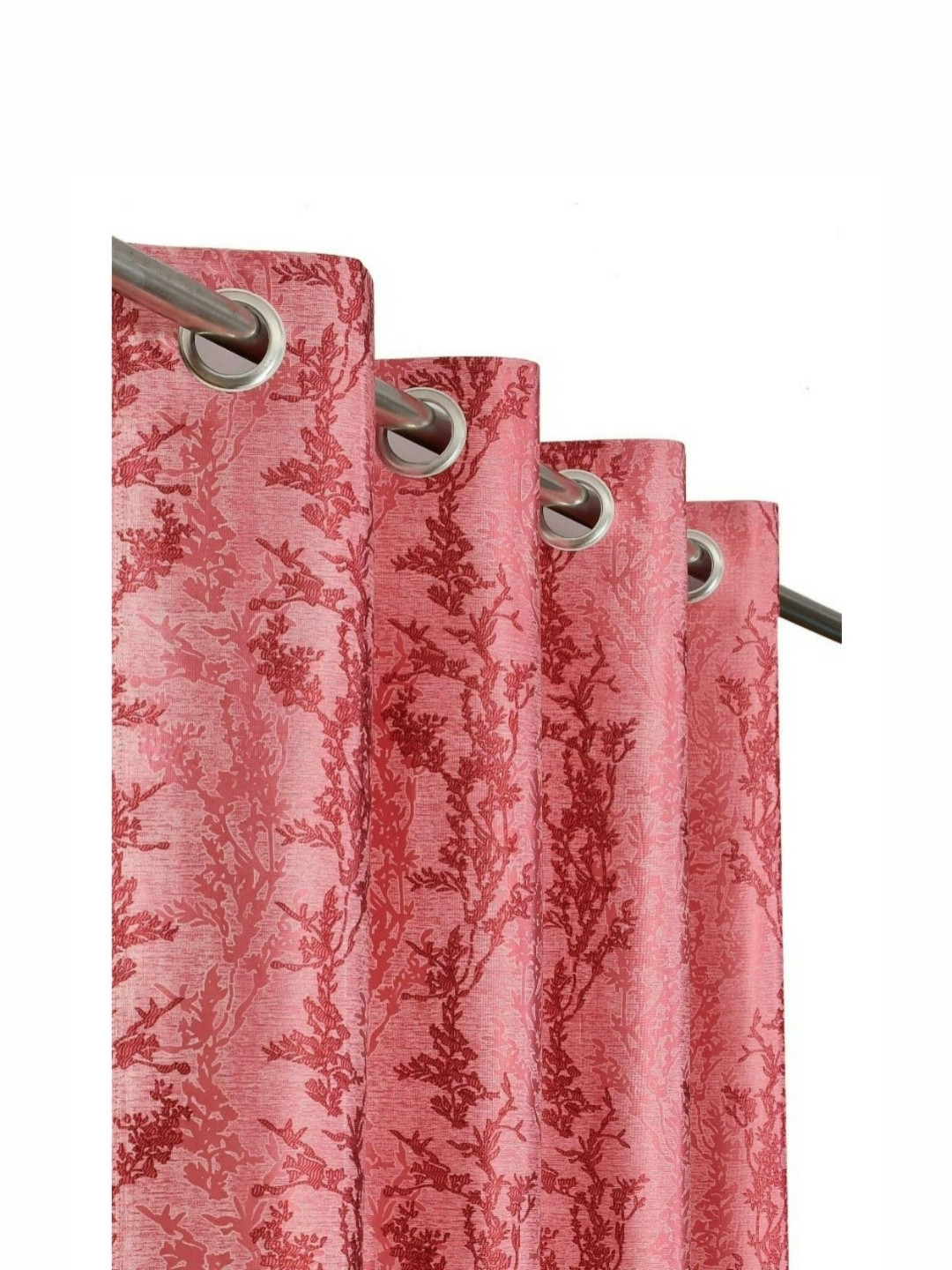 UrbanArts Red And Pink 2 Pieces Abstract Printed Room Darkening Door Curtains