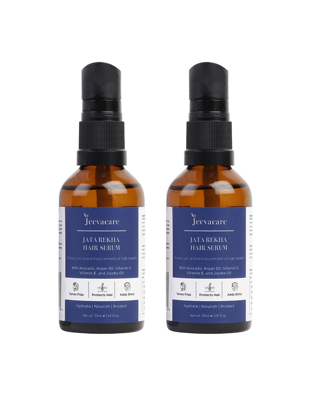 Jeevacare Set Of 2 Jata Rekha Hair Serum With Argan & Jojoba Oil For Nourishment 50ml Each