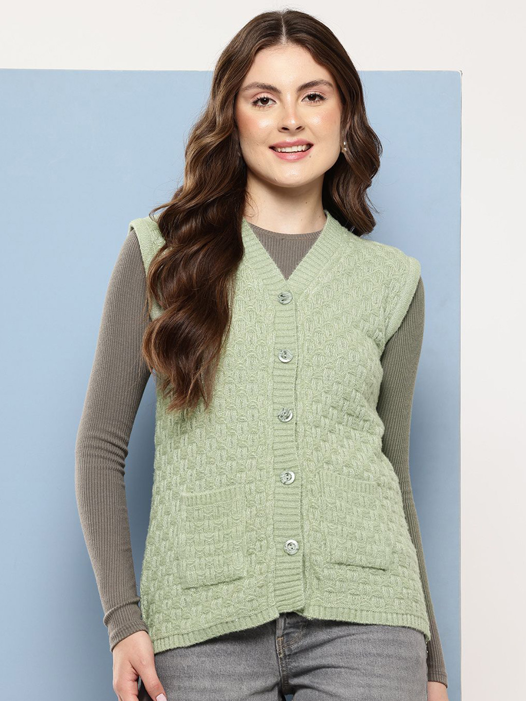 BAESD Women Cable Knit Woollen Sweater Vest
