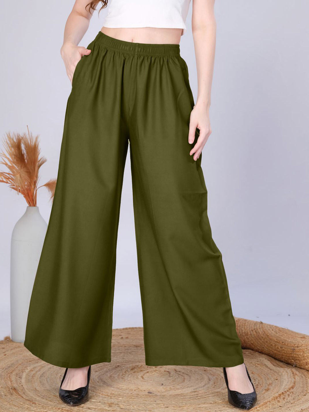 Vivika Women Flared Palazzos With Pocket