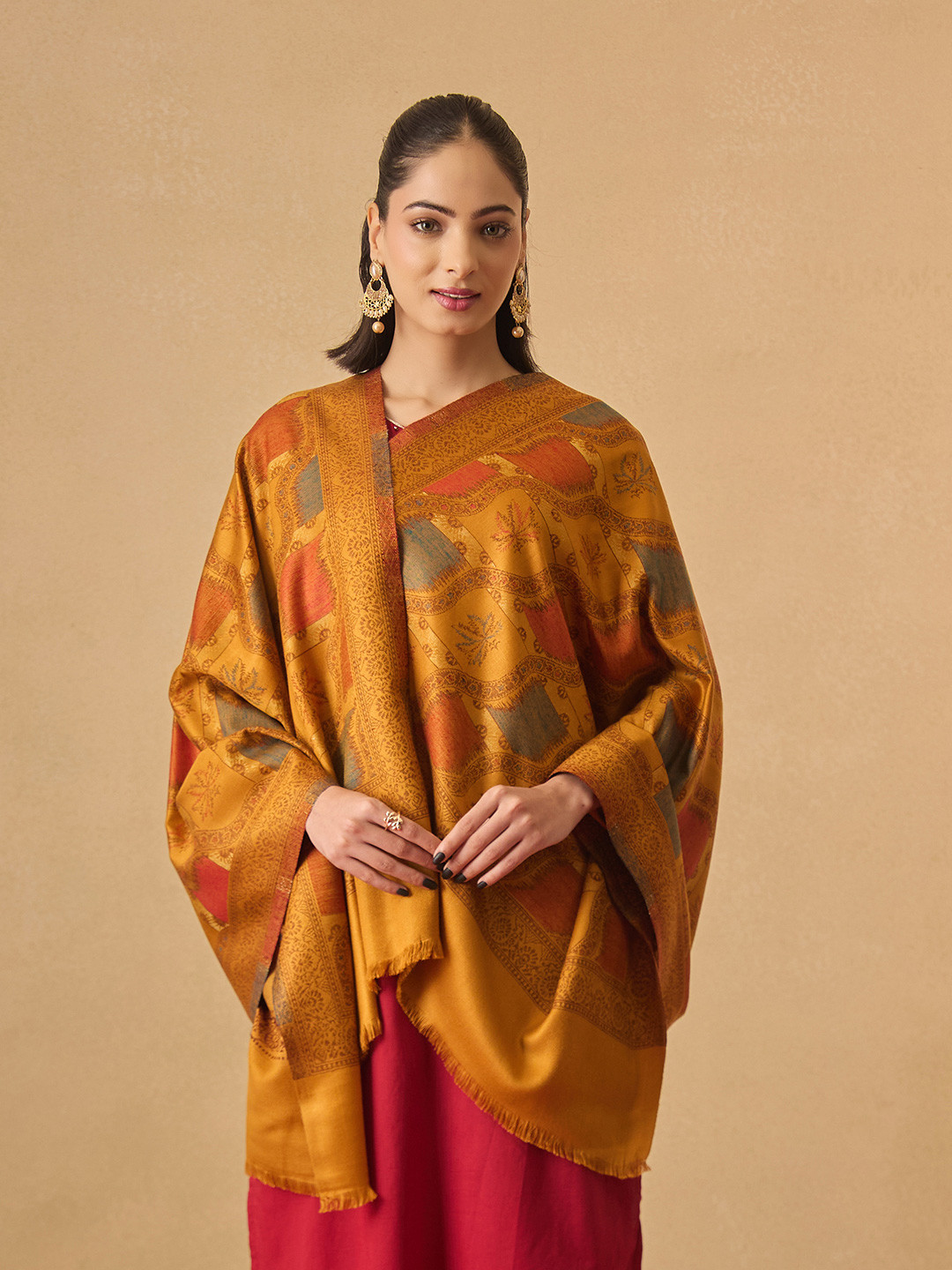 Pashmoda Ethnic Motifs Woven Design Woolen Stole