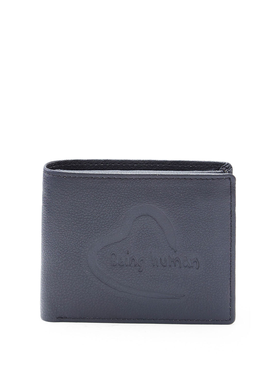 Being Human Men Brand Logo Self Design Short Leather Two Fold Wallet