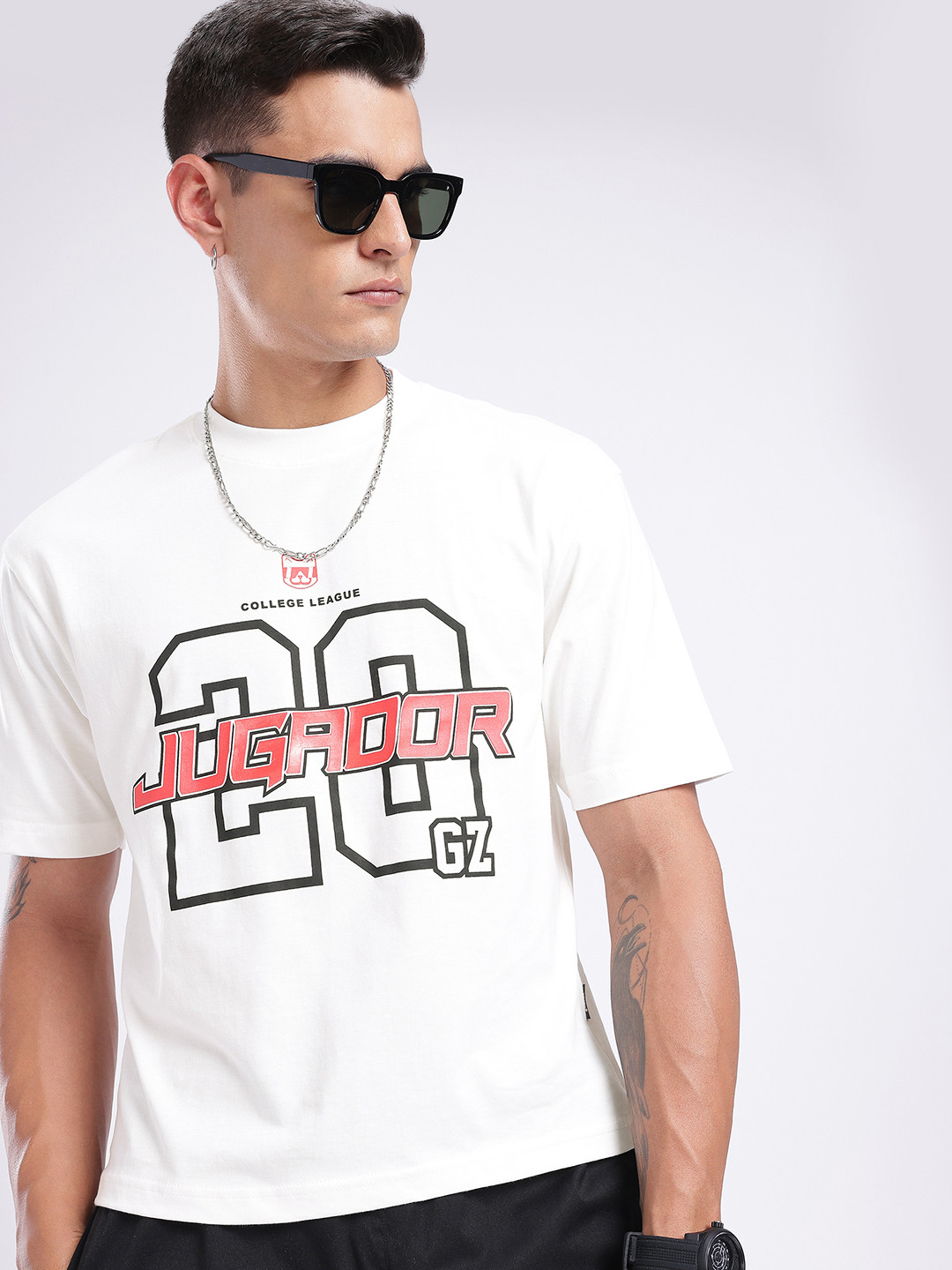 glitchez Varsity Typography Relaxed Fit T-shirt