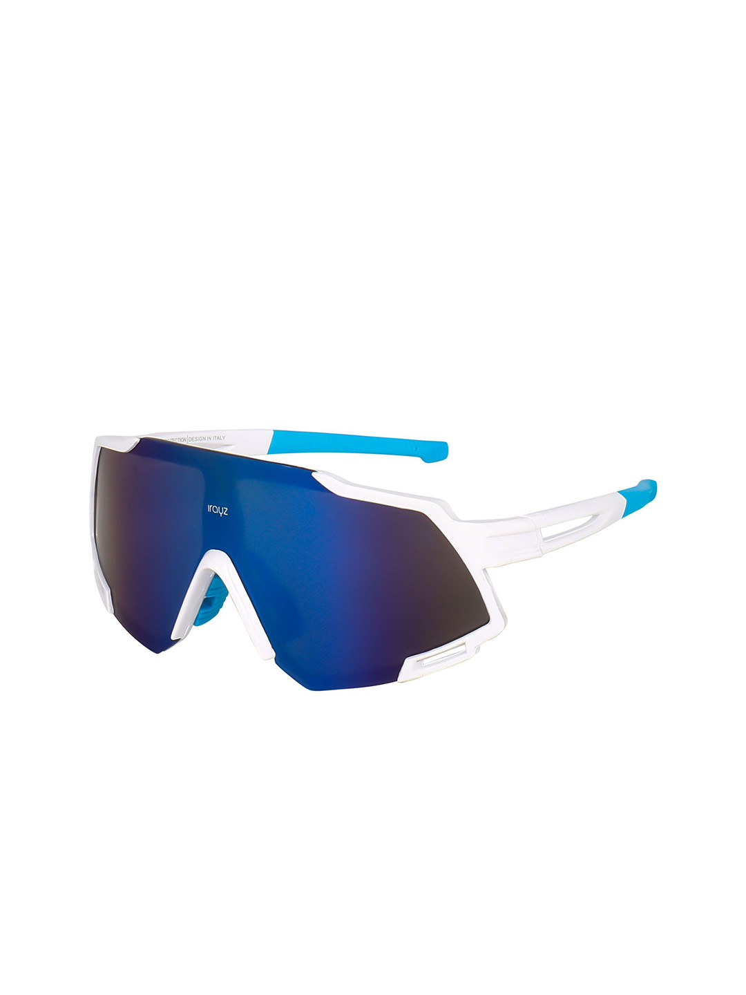 Irayz Unisex Mirrored Sports Sunglasses with UV Protected Lens Bull White 03
