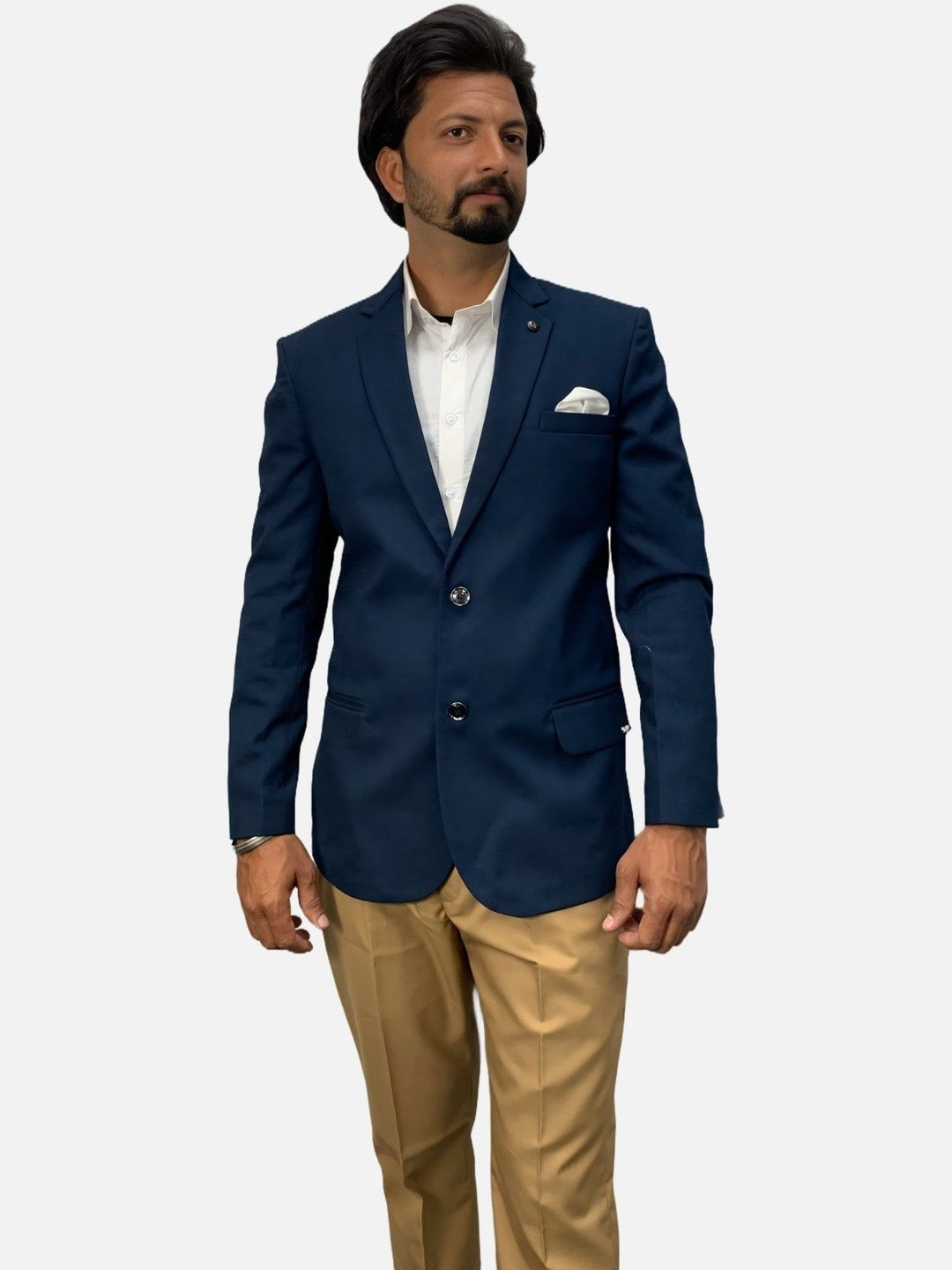 GARGIAN Master Cut Men Turquoise Blue Wool Jackets