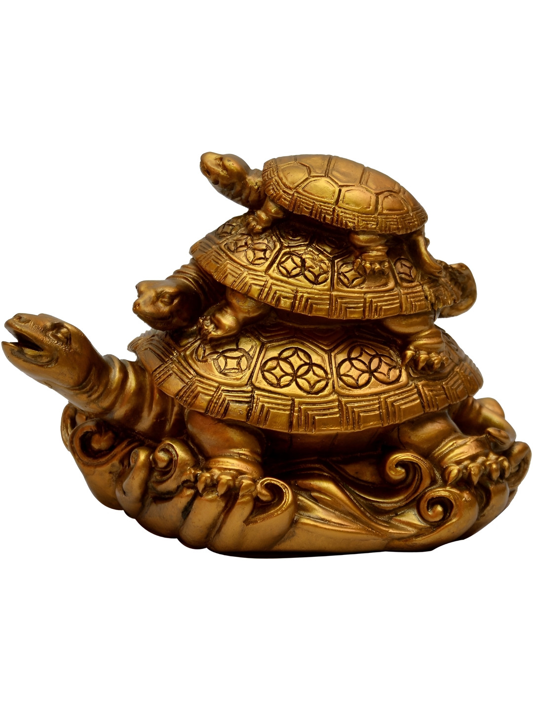 VASTU ART Gold Toned Animals Figurine Showpiece
