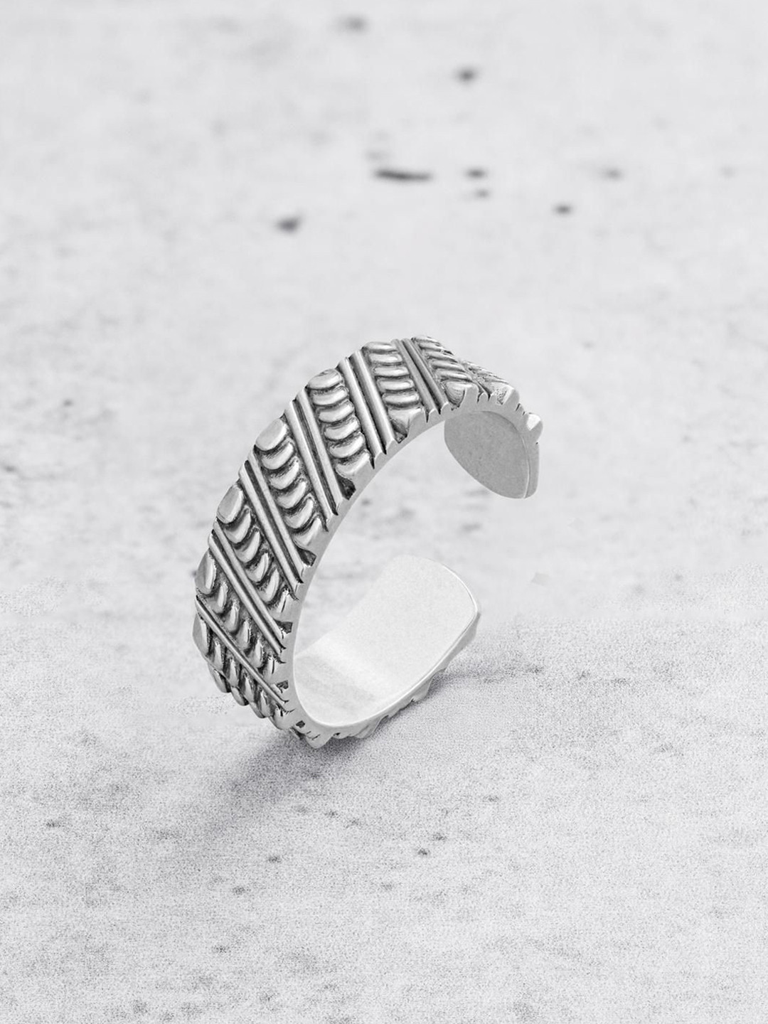 ORIONZ Men Sterling Silver Tribal Engraved Adjustable Finger Ring
