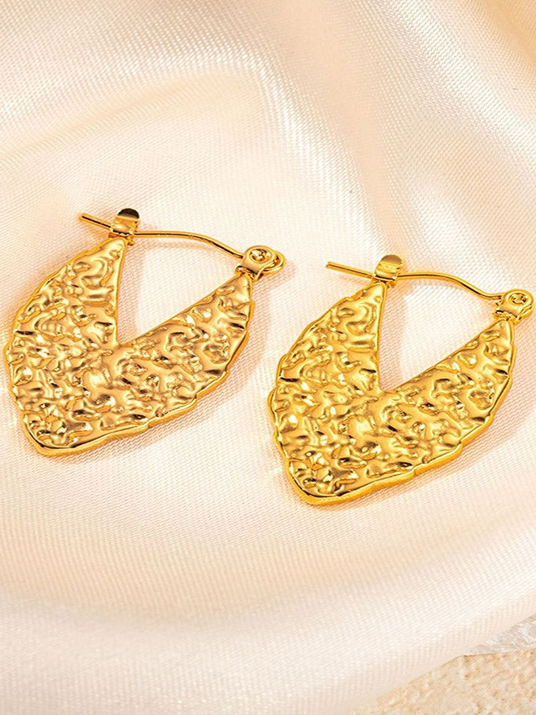 GOLDIWALA Women Heart Shaped Hoop Earrings
