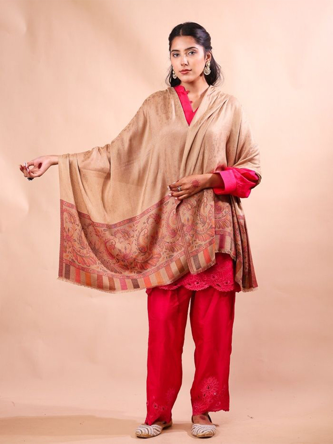 THE SHAWL STUDIO Women Flower Palla Kani Stole