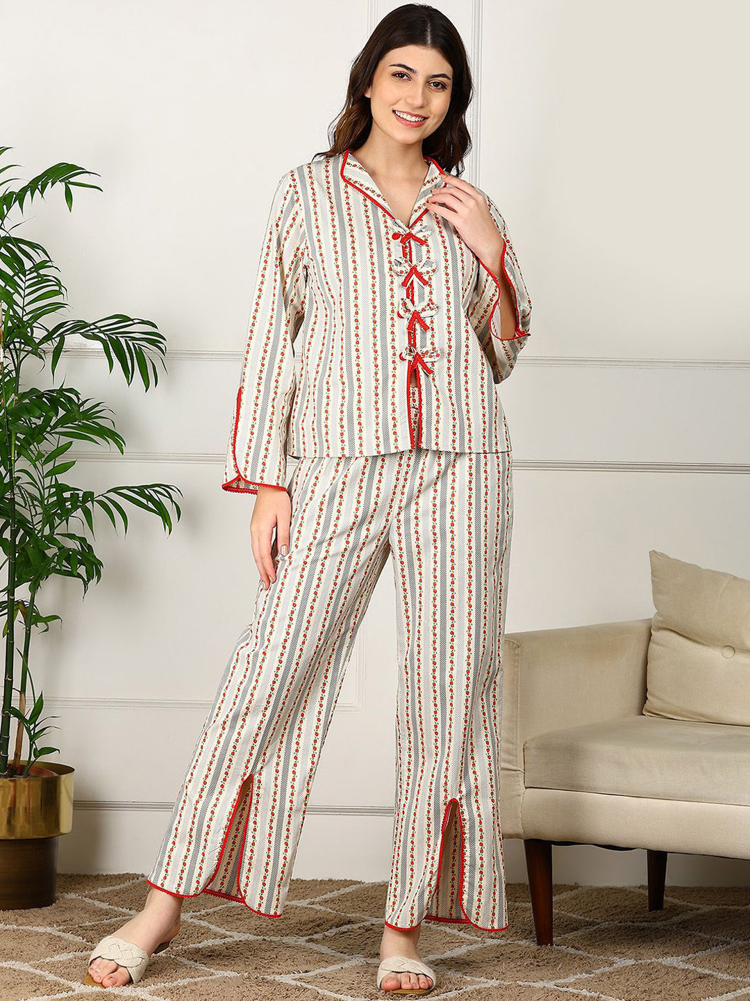 Golden Kite Women Printed Pure Cotton Night suit