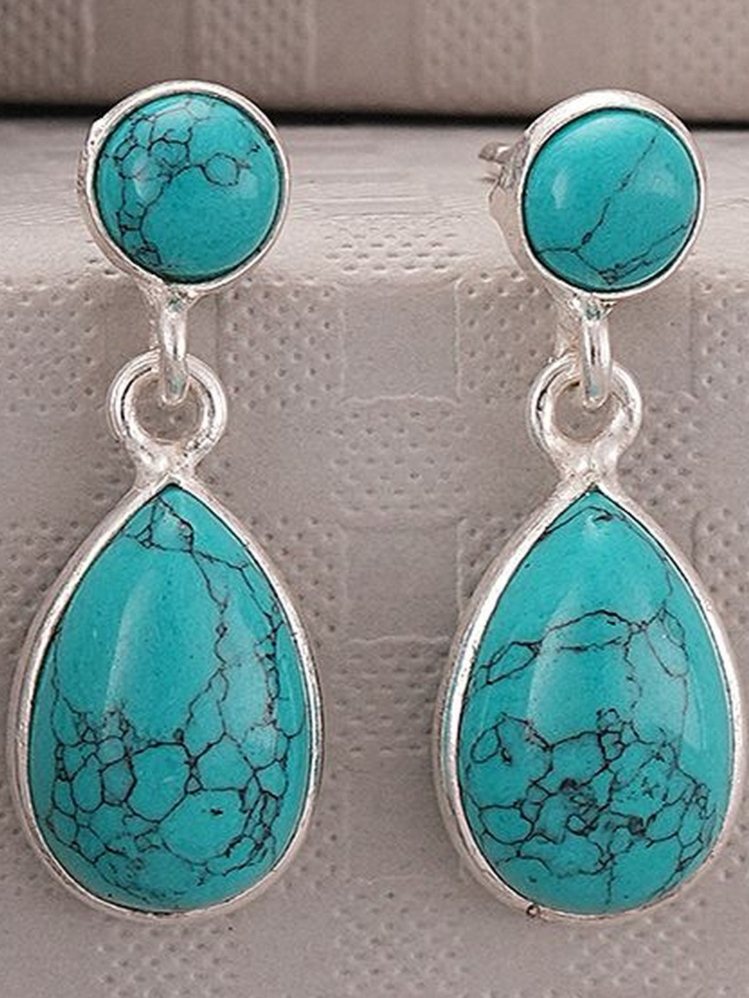 SARAF SILVERETZ Teardrop Shaped Drop Earrings