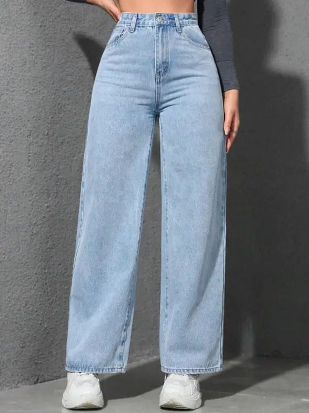 VK FASHION Women Jean Boyfriend Fit High-Rise Light Fade Stretchable Jeans