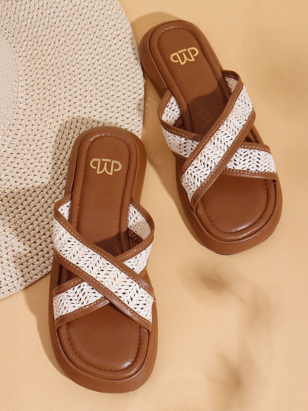 THE WHITE POLE Fashionable Platform Flat Sandals For Womens And Girls