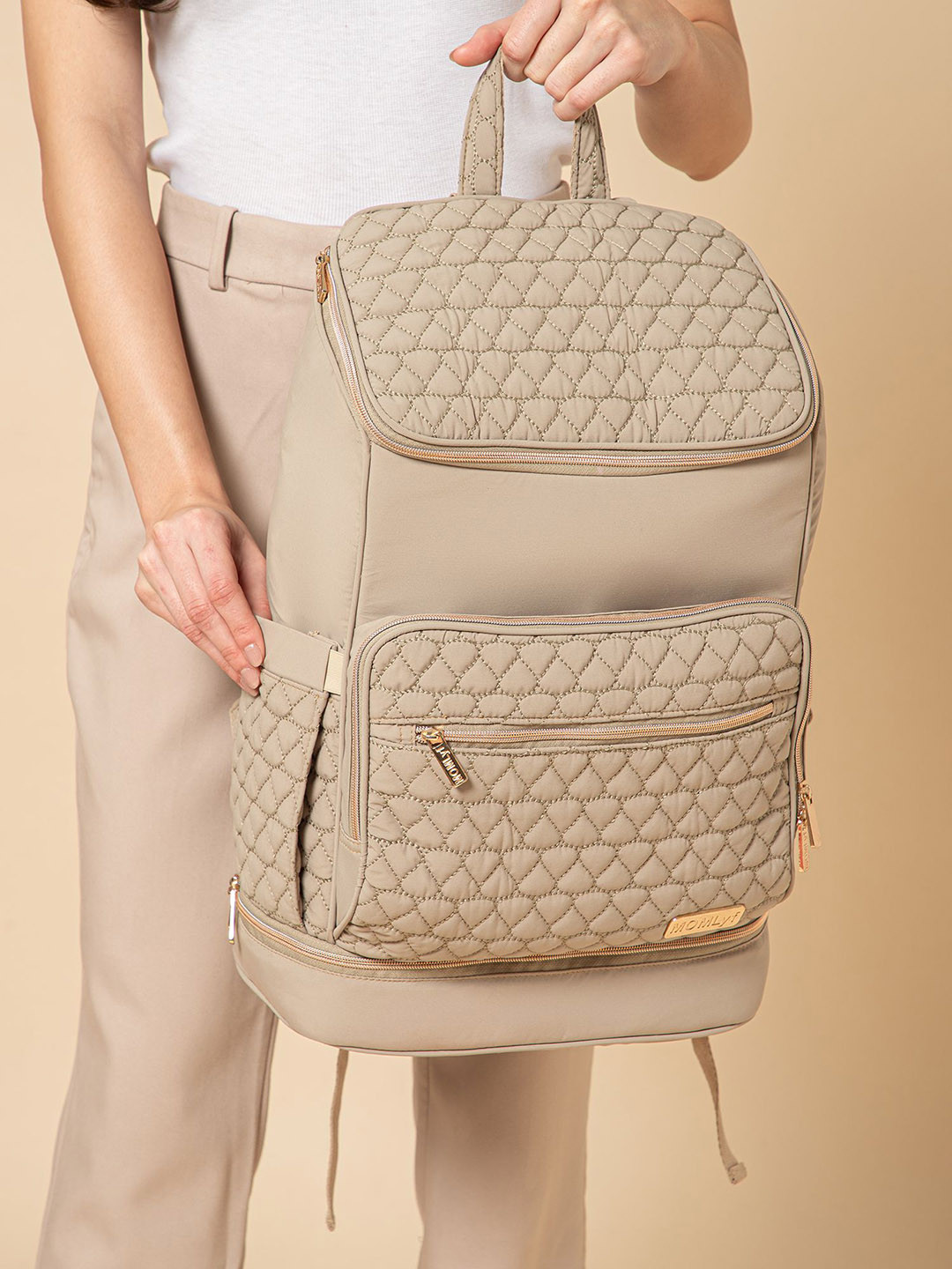 MOMLyf Keera Textured Lightweight Maternity Diaper Bag