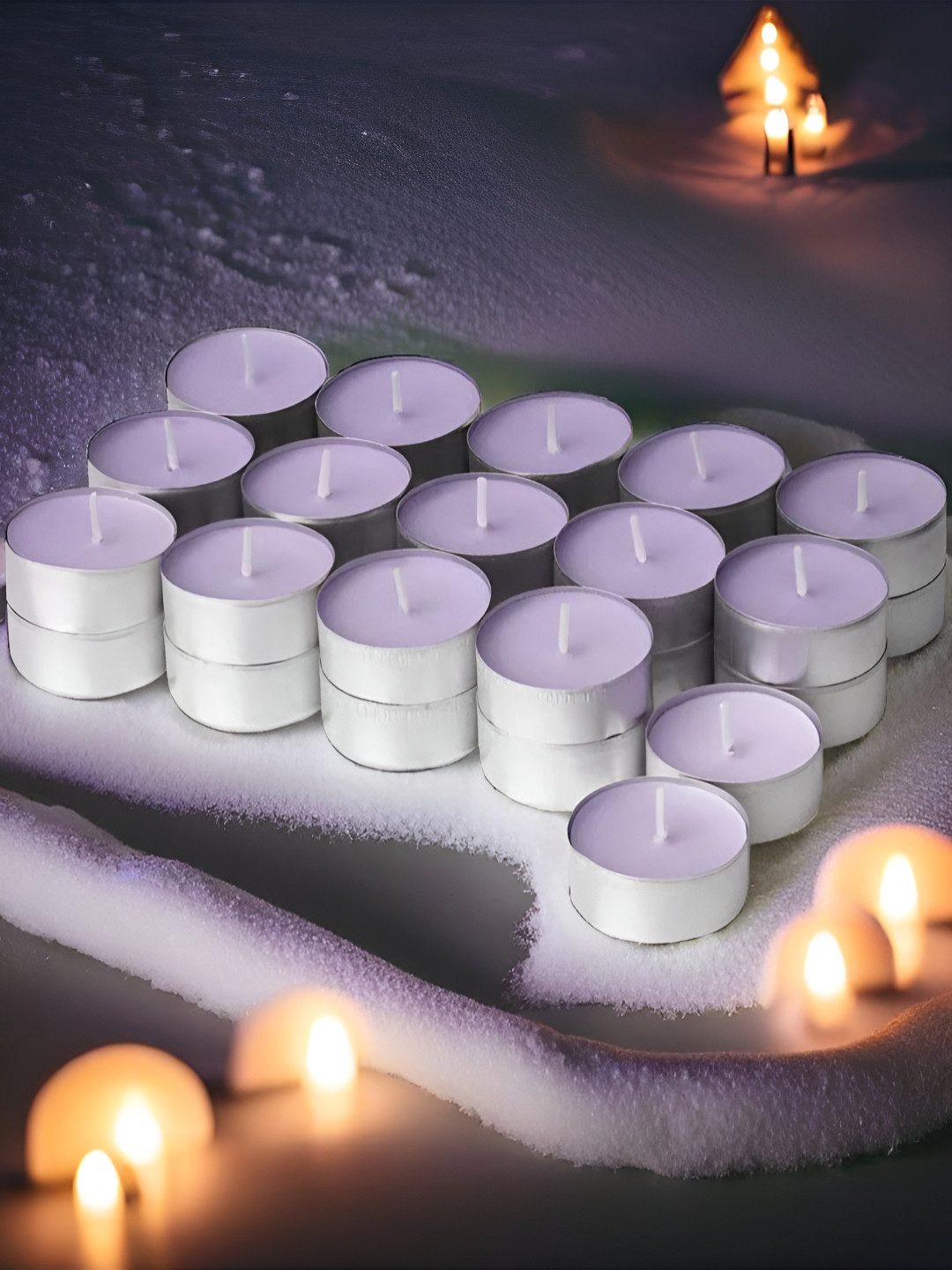 Aromatic Fables Lavender 50 Pieces Soothing Lavender Scented Tea Light Candles