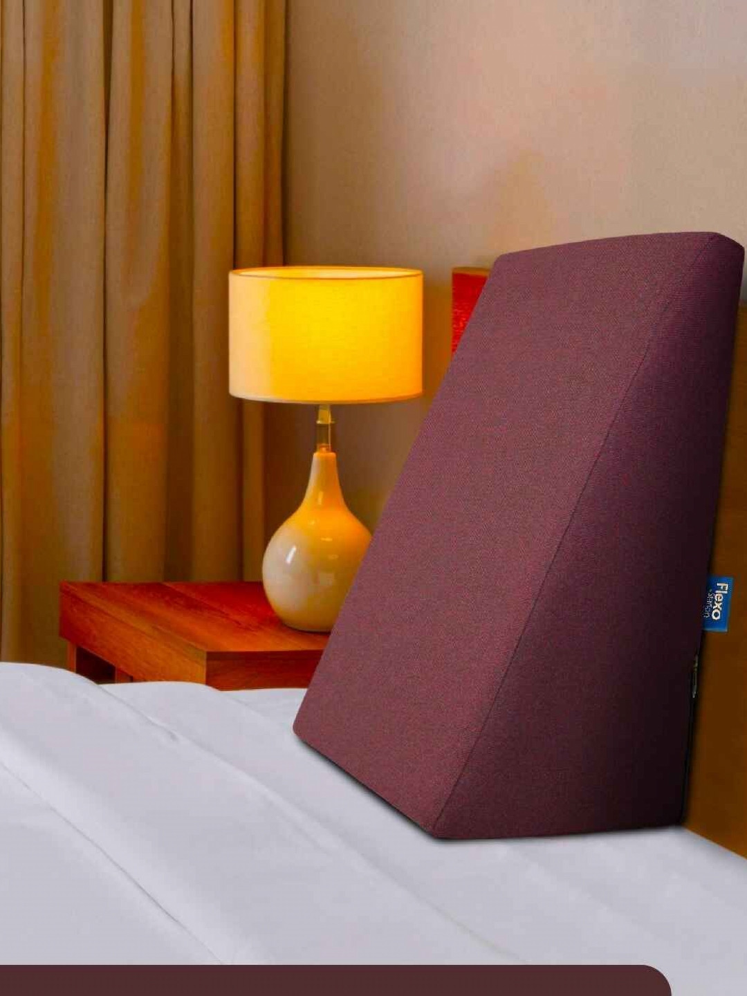 STARLON Wedge Maroon Back Rest Filled Orthopedic Pillow