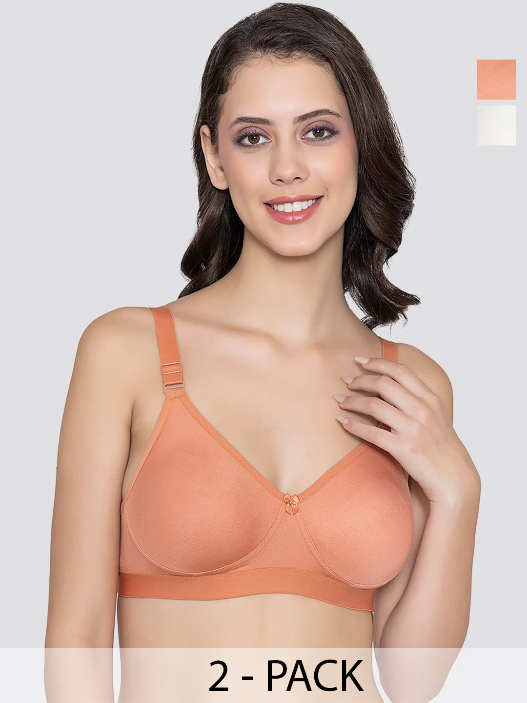 Kalyani Paloma Pack Of 2 Seamless Support Full Coverage Double Layered T-shirt Bras