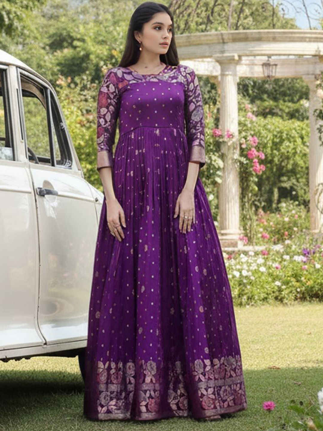 KALANANDI Women Printed Round Neck Ethnic Dresses