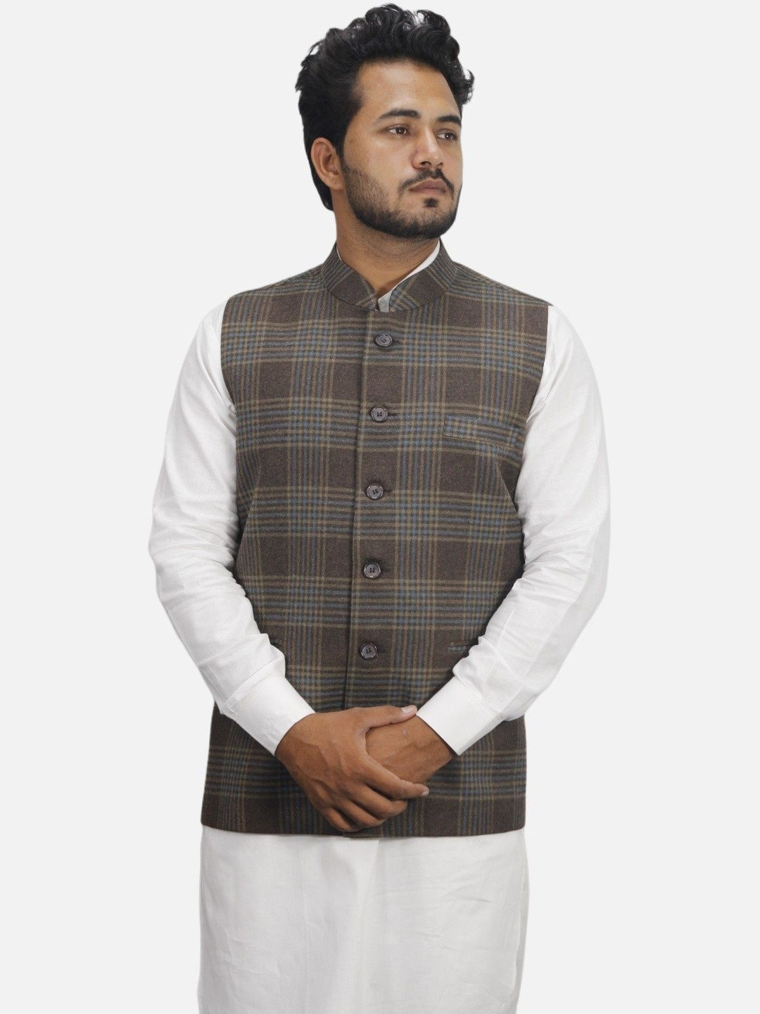 GARGIAN Master Cut Men Coffee Brown Polyester Jackets