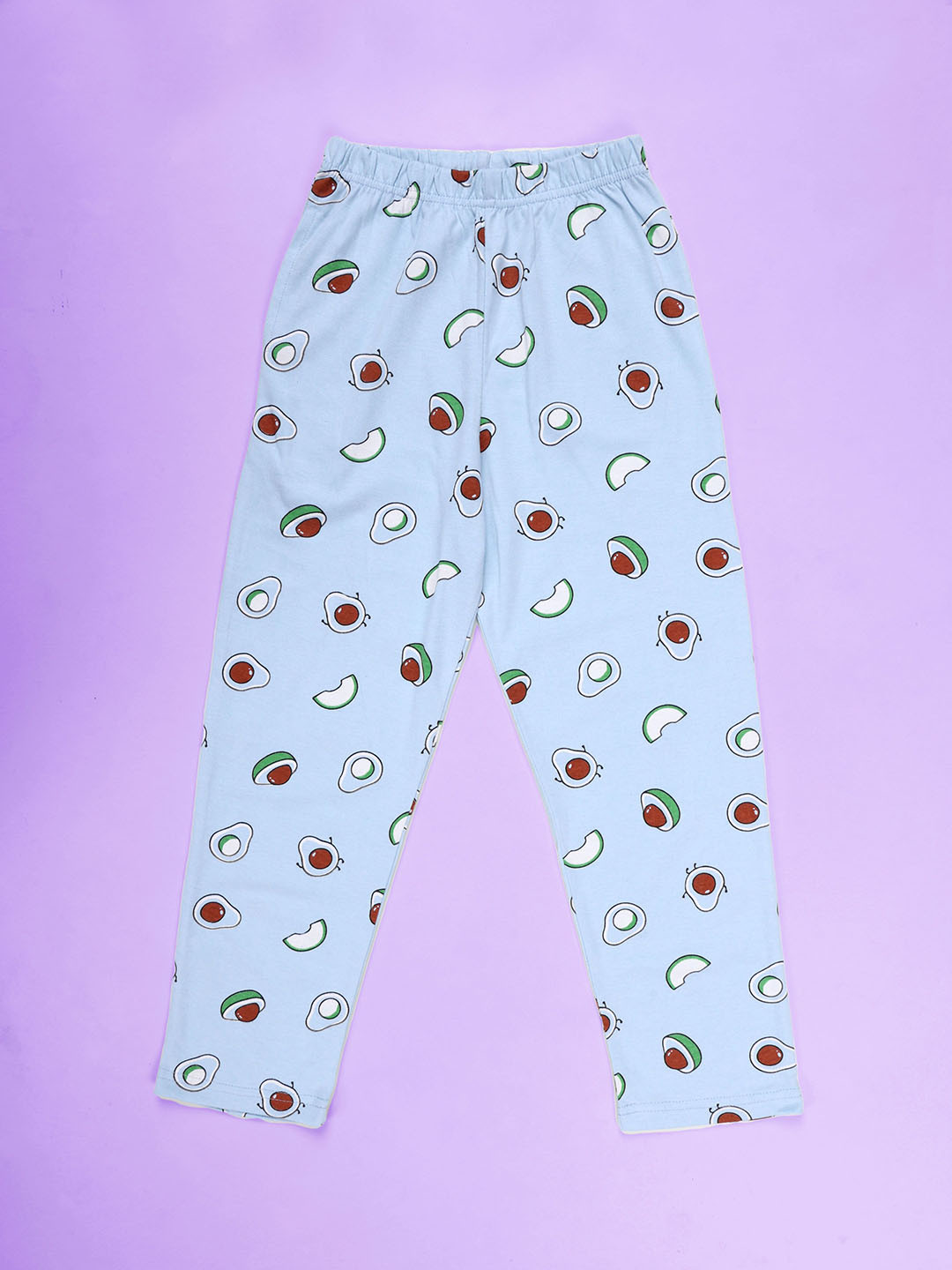 KiddoPanti Boys Avocado Printed Pure Cotton Mid-Rise Lounge Pant