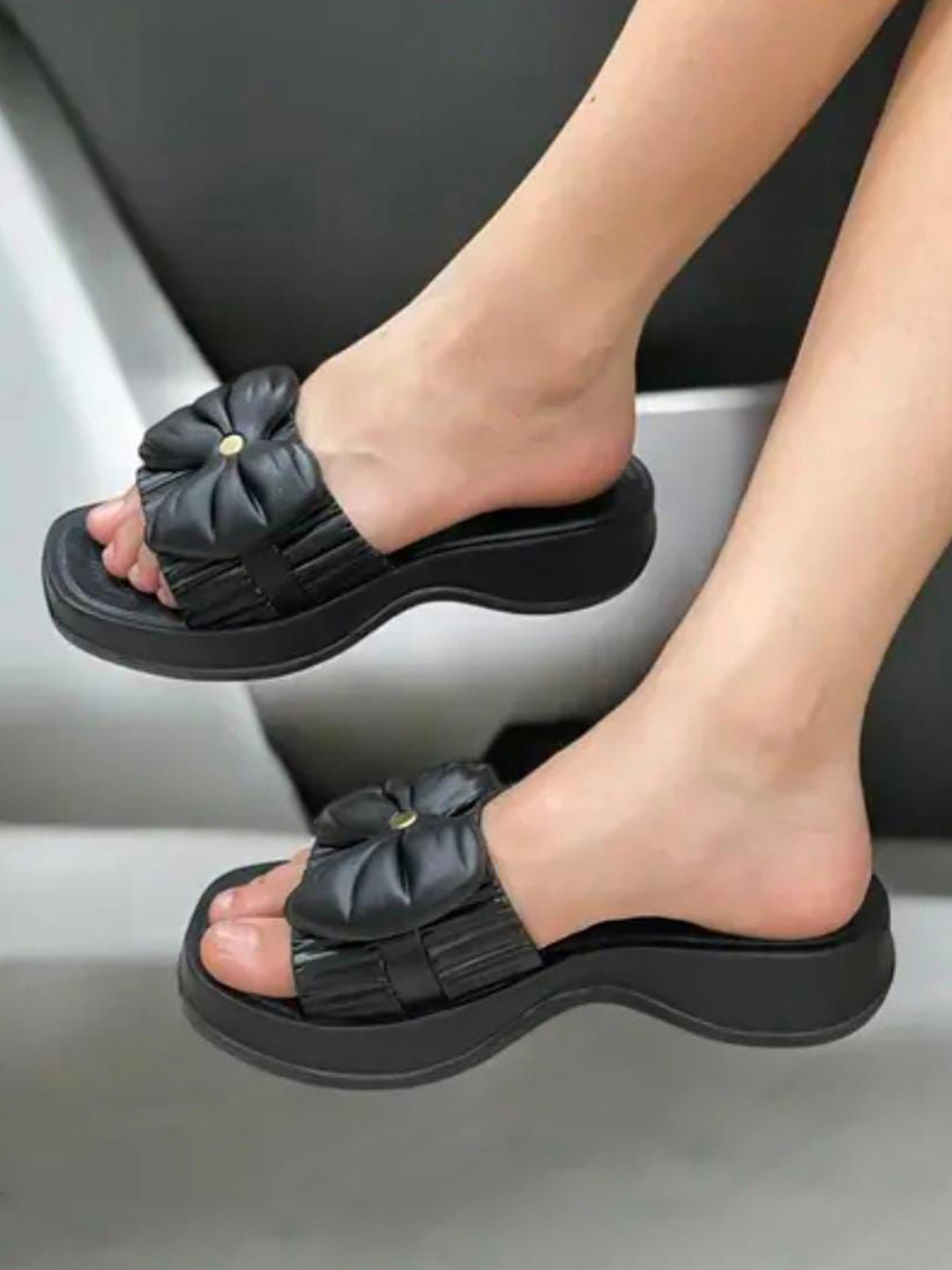Deals4you Girls Sliders with Bow Detail