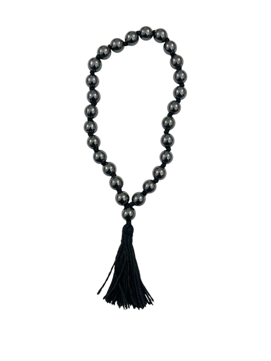 numeroastro Unisex Grey Hematite Round Beads Mala