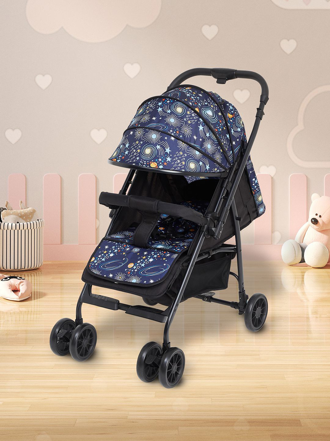 Juniors by Babyshop Kids Printed Bree Baby Stroller With Reversible Handle