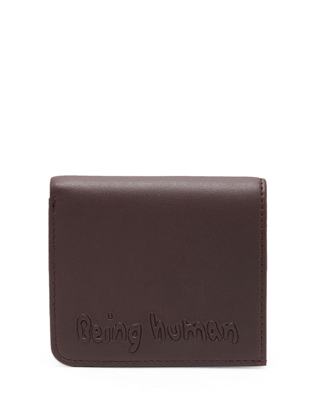 Being Human Men Brand Logo Leather Two Fold Wallet