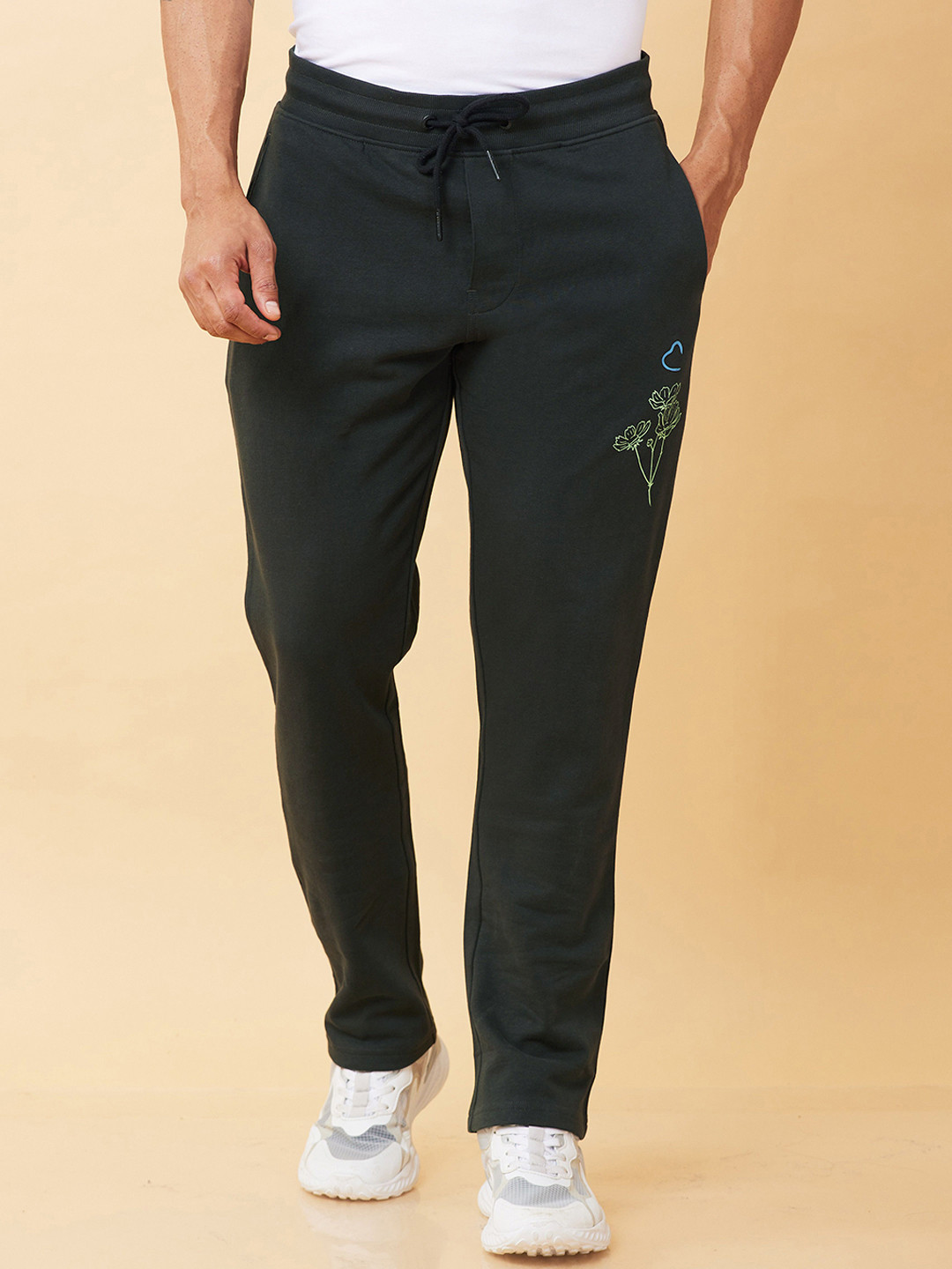 Being Human Men Mid Rise Placement Print Track Pants