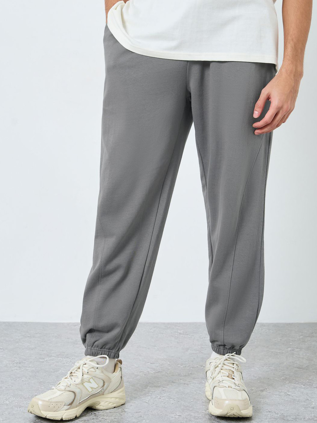 Styli Men Panel Jogger With Wide Draw Cord & Badge Detail