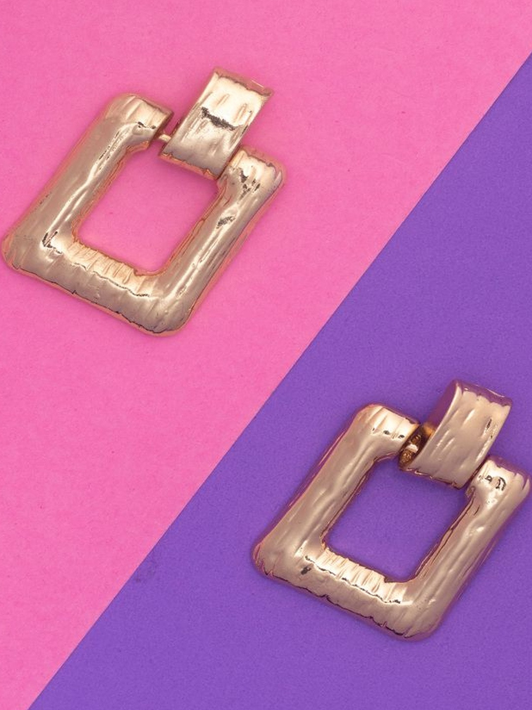 Jewelz Geometric Drop Textured Box Earrings