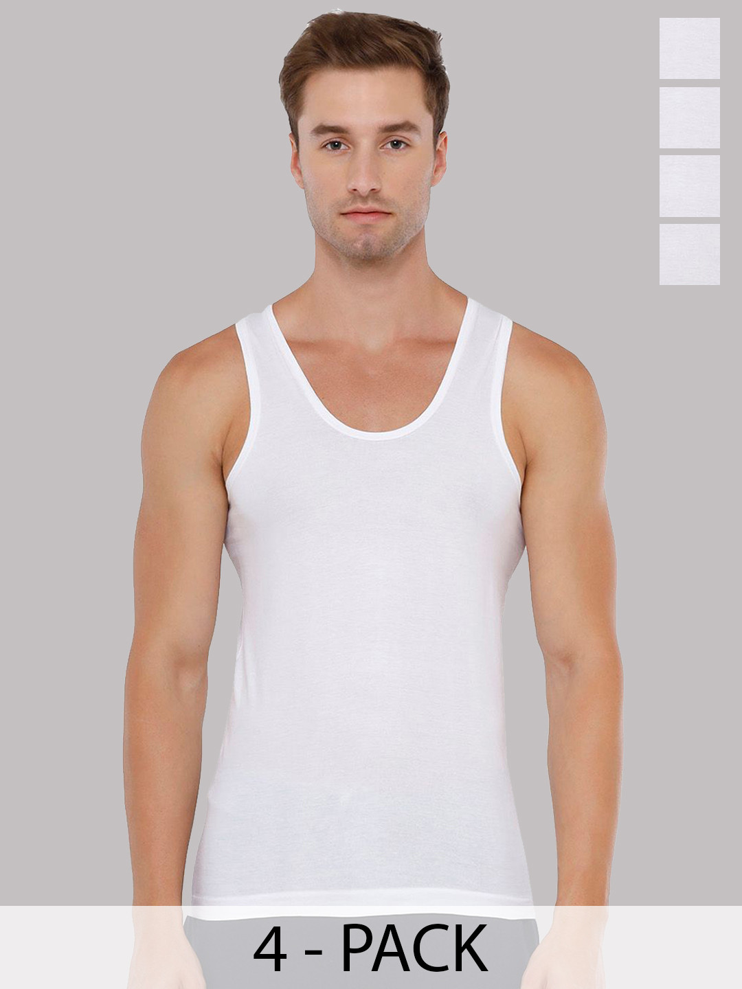 Rupa TOPMAN Men Pack Of 4 Round Neck Pure Cotton Vest