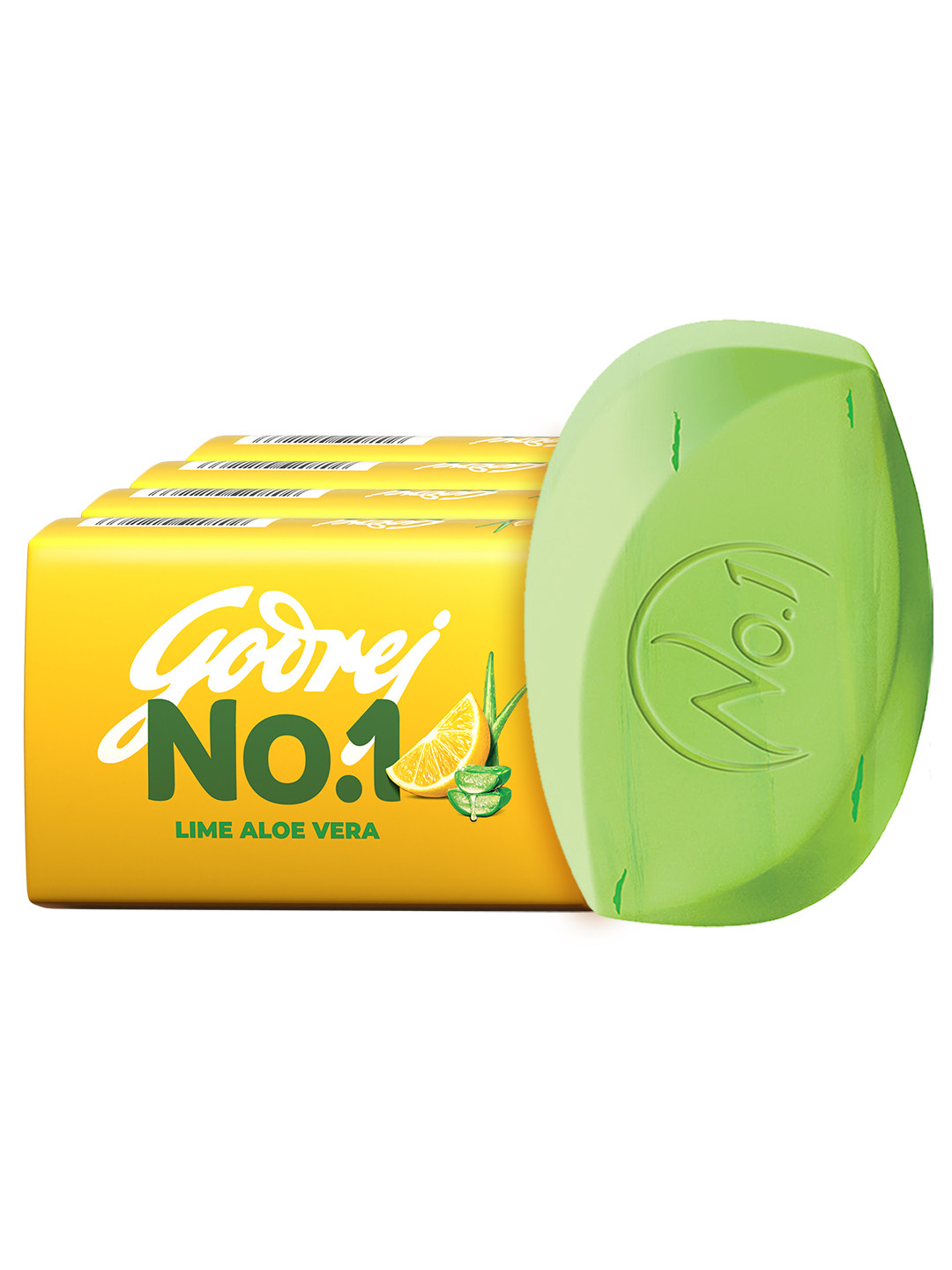 Godrej No.1 Set of 4 Lime Aloe Vera Bathing Soap - 150 g each