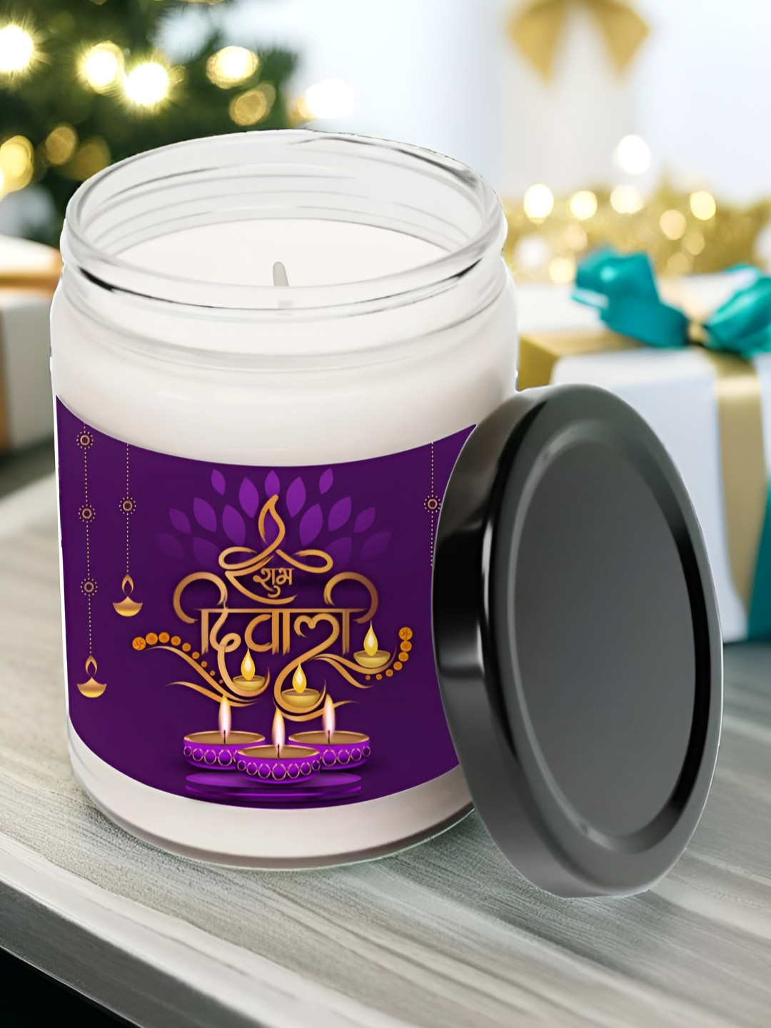 Aromatic Fables White & Blue Blueberry Scented Jar Candle