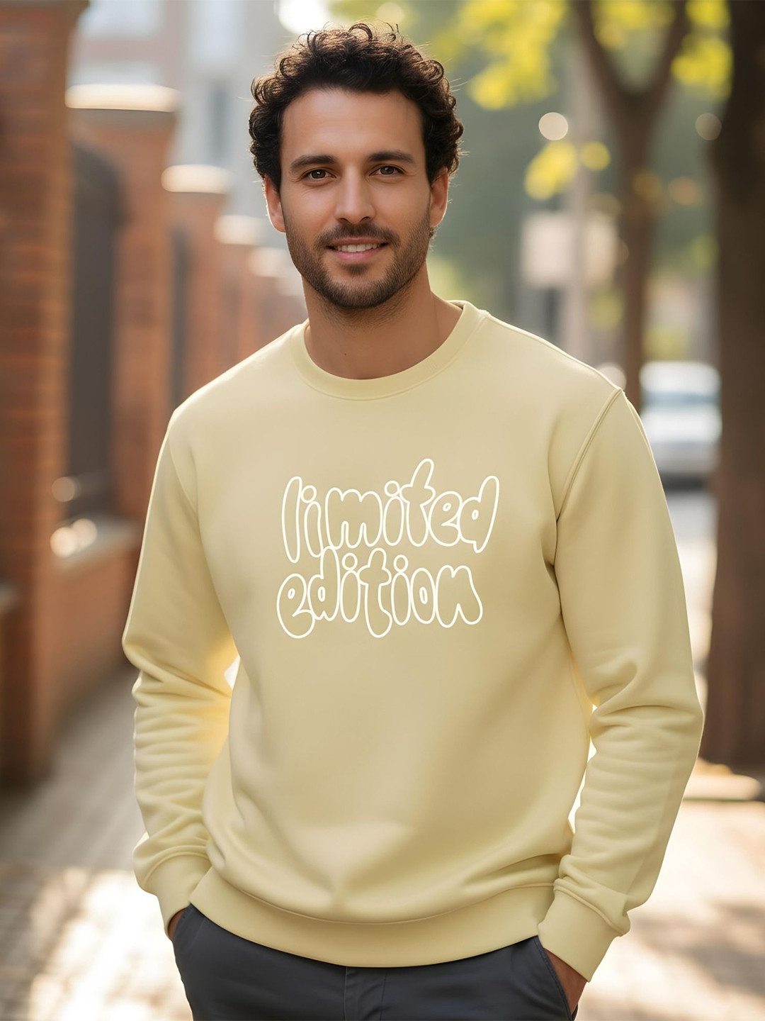 Shopifyy Men Typography Printed Full Sleeve Sweatshirt