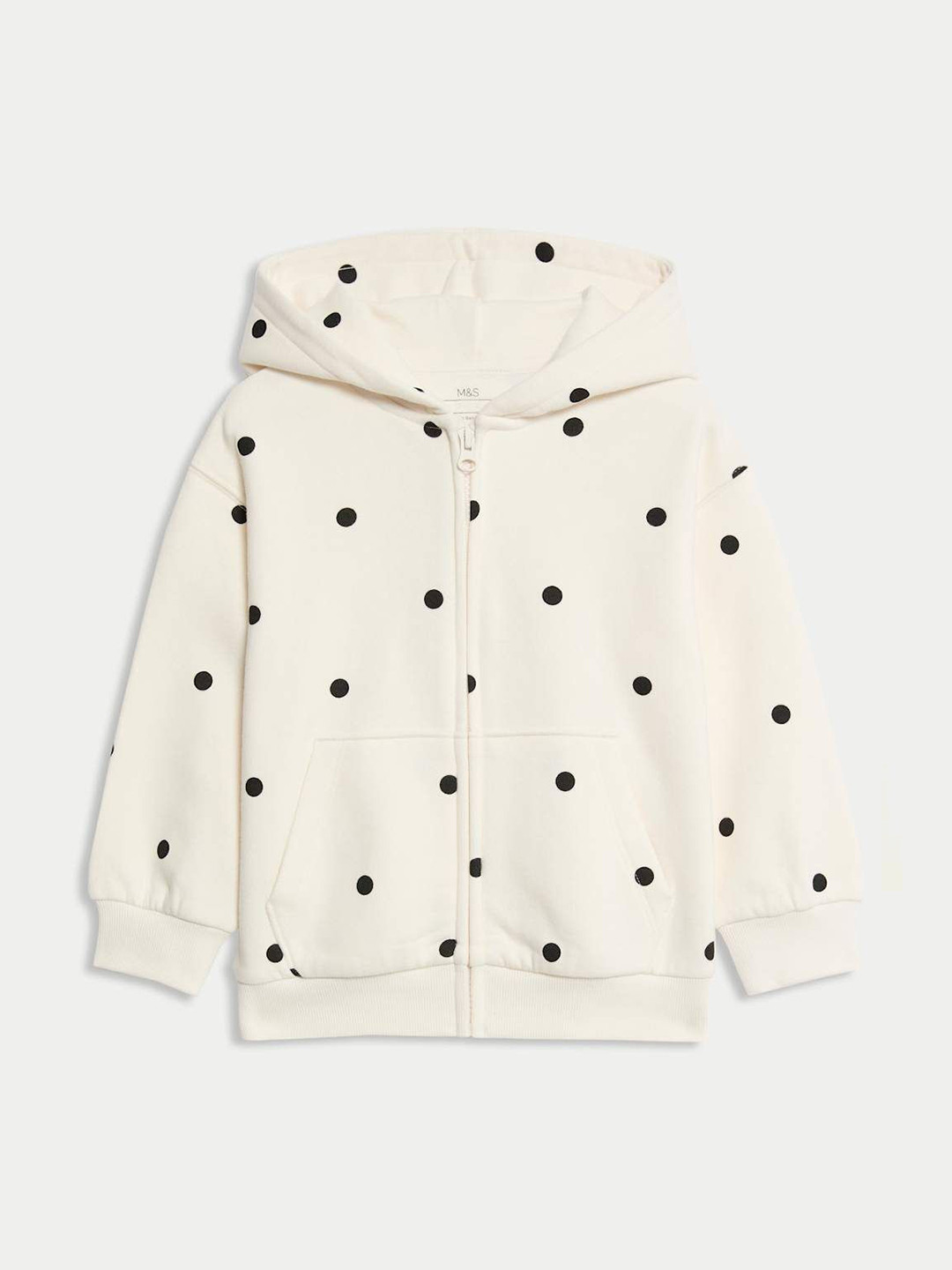 Marks & Spencer Girls Polka Dots Printed Hoodede Pullover Sweatshirt