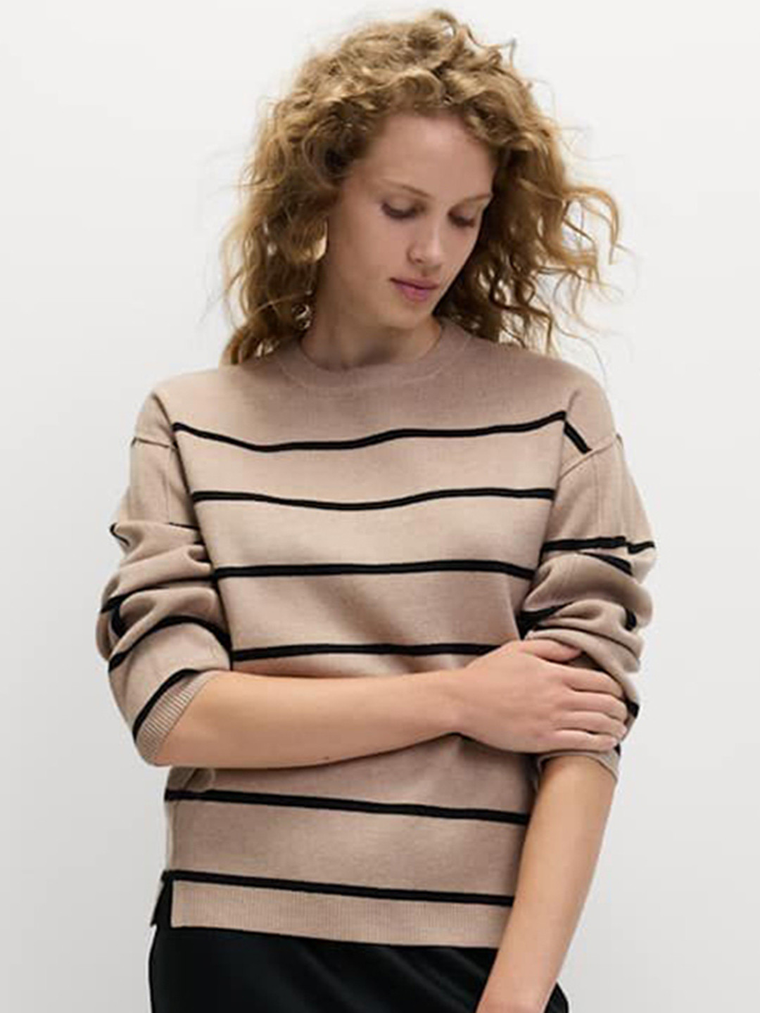 Marks & Spencer Women Striped Crew Neck Jumper