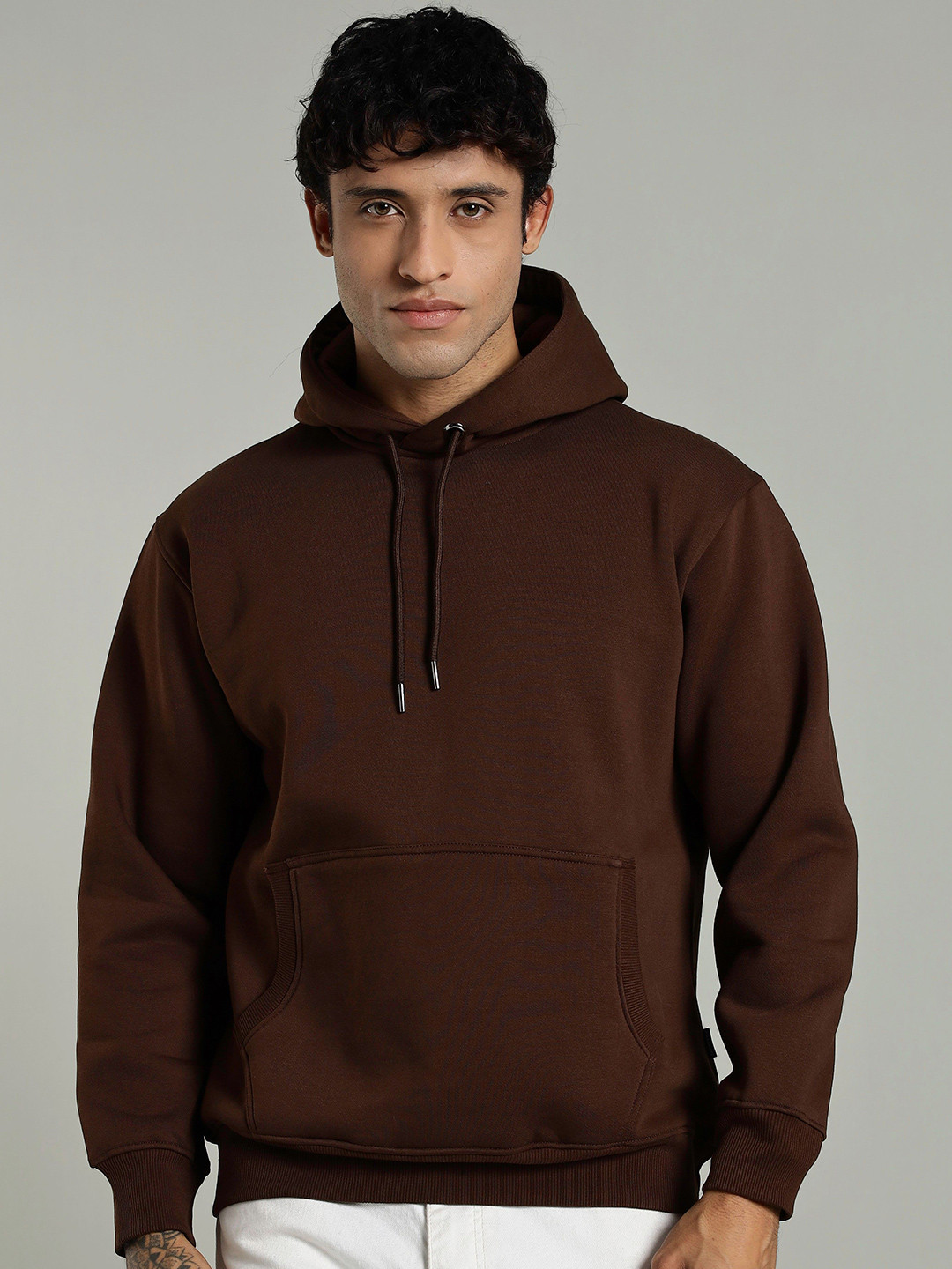 Roadking Men Solid Hooded Sweatshirt