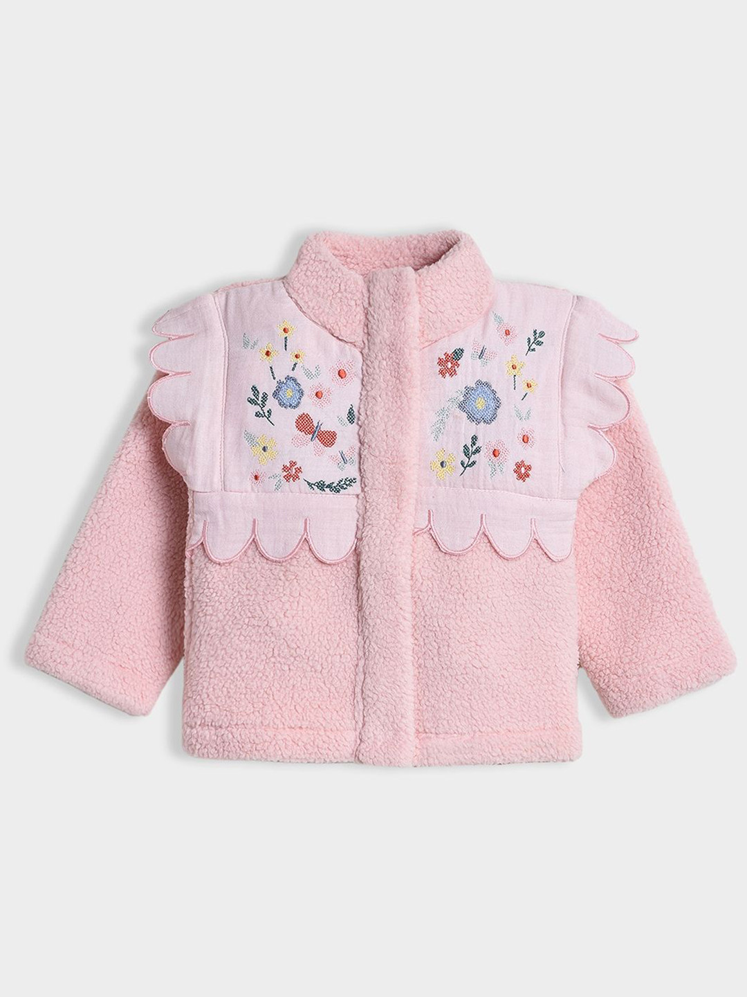 MiArcus Girls Floral Embroidered Jacket