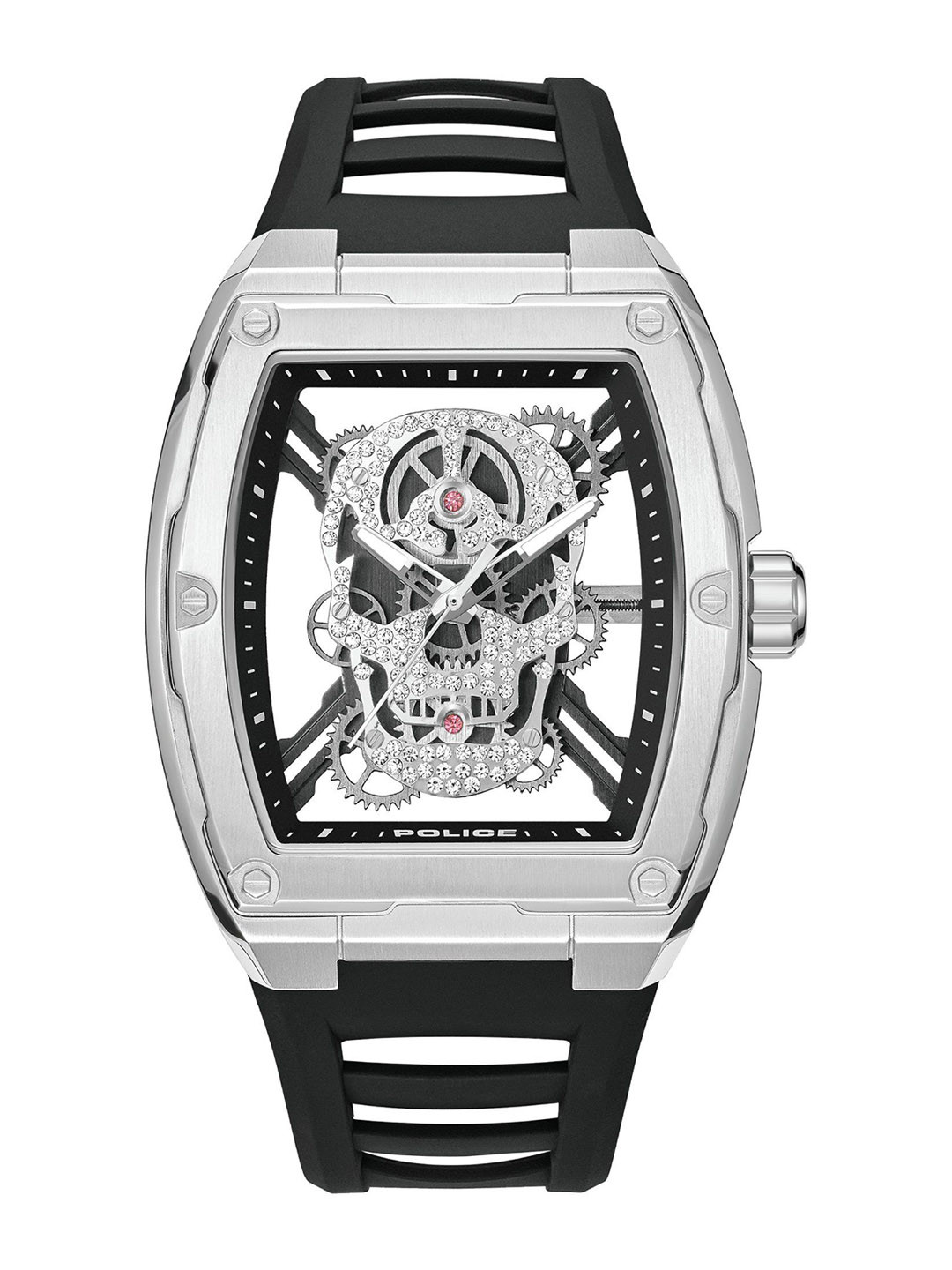 Police Men Extreme Rebel Quartz Black Tonneau Dial Watch - PLPEWJM0081301