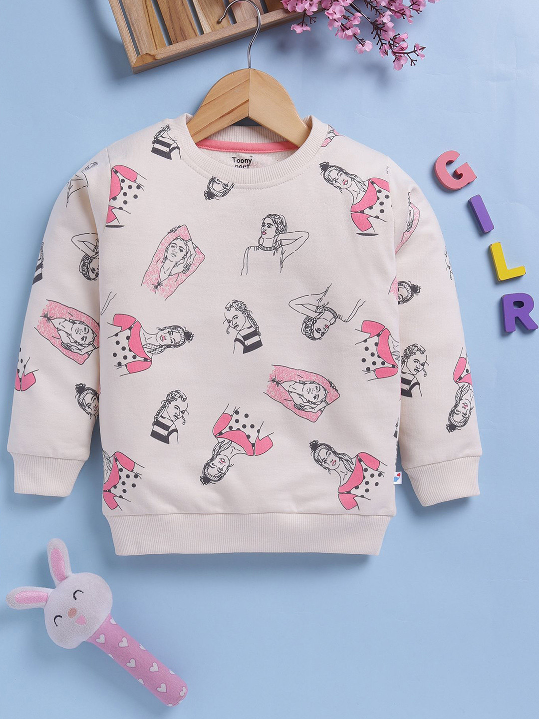 Toonyport Girls Graphic Printed Full Sleeve Sweatshirt