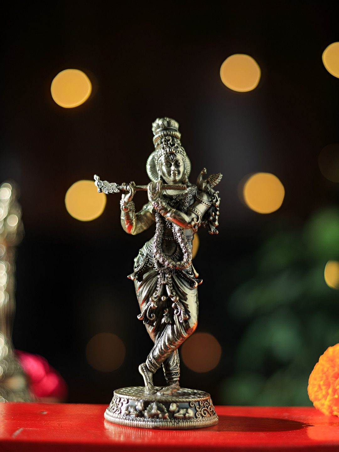 Revive Home Yellow Religious Textured Shyam Murli Showpieces