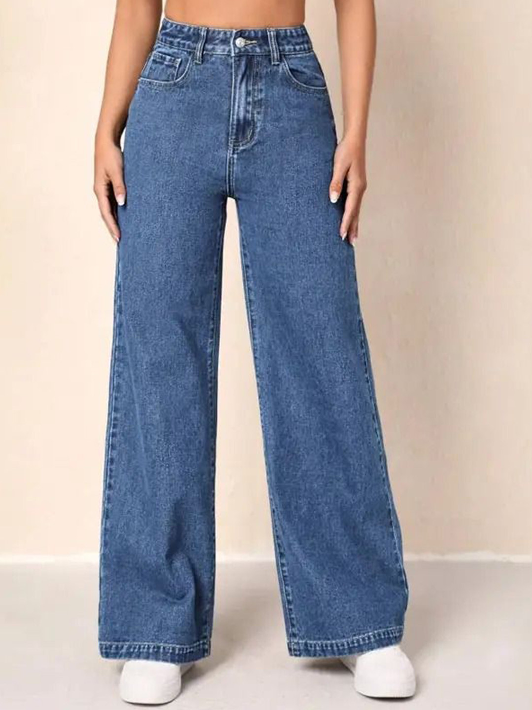 VK FASHION Women Jean Wide Leg Fit High-Rise Stretchable Jeans