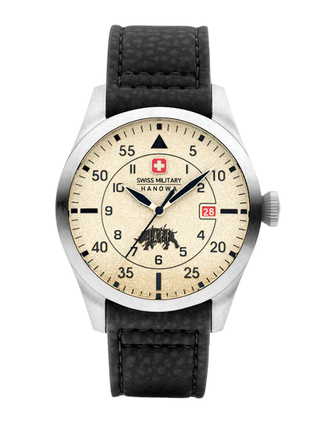 SWISS MILITARY HANOWA Lead Ranger Men Dial & Leather Straps Analogue Watch SMWGN0001230