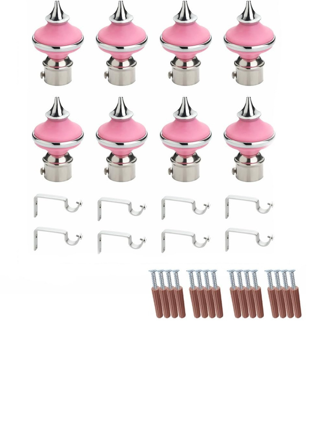 GLOXY Metal Stainless Steel  Glossy Finish Curtain Rods and Brackets